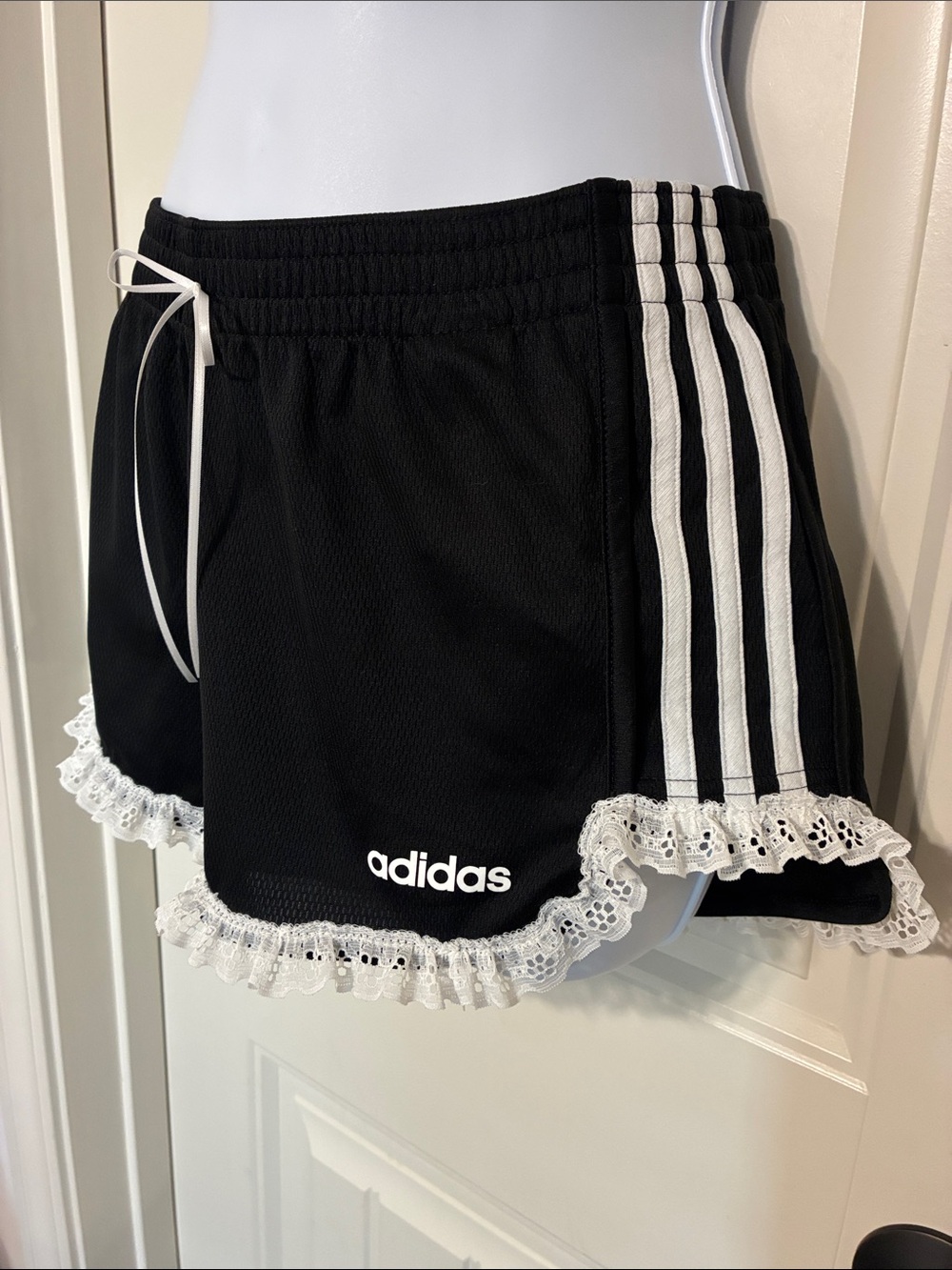 Adidas Athletic Shorts Lace Trim and Side Shorts
